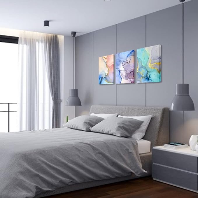 Abstract Wall Decor For Living Room Large Size Canvas Wall Art Paintings For Bedroom Colorful Color Abstract Wall Artworks Pictures For Office Decor Bathroom Home Decorations Art 3 Piece 20x28-PurrikoPets