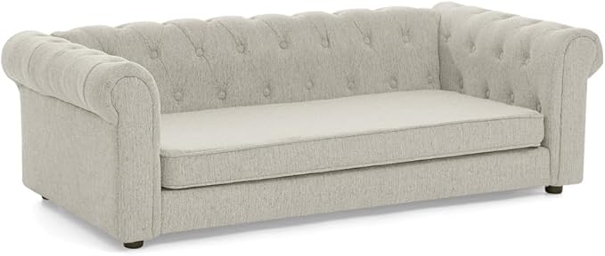 Dog Sofa Couch for Medium to Large Dogs, 55" Memory Foam Pet Sofa Couch with Washable Fabric, Durable Elevated Dog Bed with Legs, Removable Cushion for Medium and Large Dogs, Beige-PurrikoPets