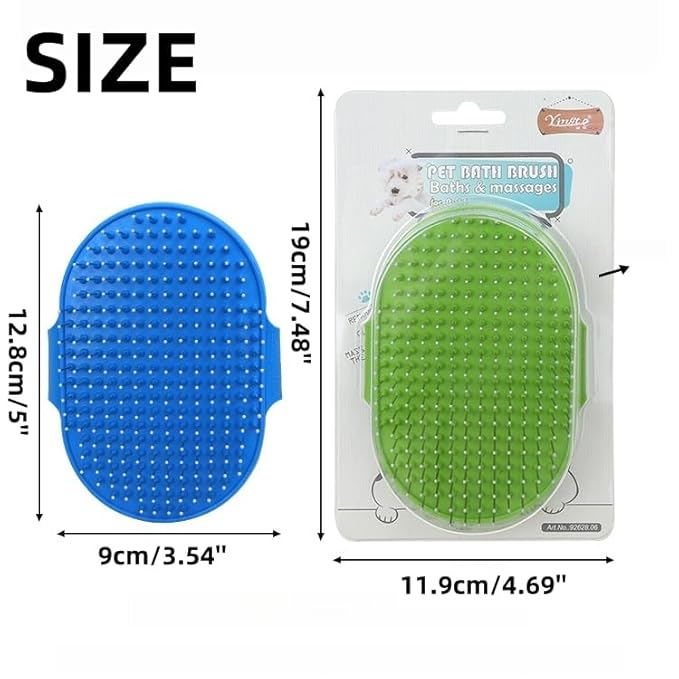 4-Pack Silicone Cat Brush Set, Pet Scratcher and Massager – Adjustable Pet Deshedding Brush, Bath Brush for Cats and Dogs, Suitable for Furniture Legs & Corners (Needle Style - 2PCS (Blue + Green))-PurrikoPets