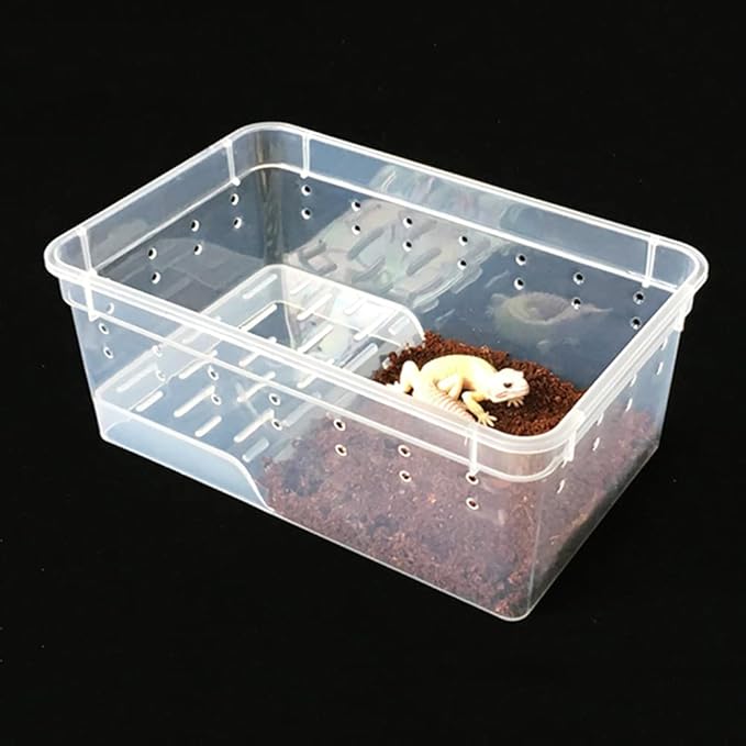 8-Grid Acrylic Pet Breeding Box,Large Reptile Enclosure with Hygrometer&Heating Pad,Lizard Spider Snake Tortoise Cage Pet Snake Terrarium Tank Multipurpose Multipurpose Feeding Box,White.-PurrikoPets
