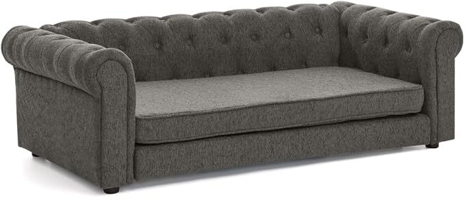 Dog Sofa Couch for Medium to Large Dogs, 55" Memory Foam Pet Sofa Couch with Washable Fabric, Durable Elevated Dog Bed with Legs, Removable Cushion for Medium and Large Dogs, Dark Grey-PurrikoPets