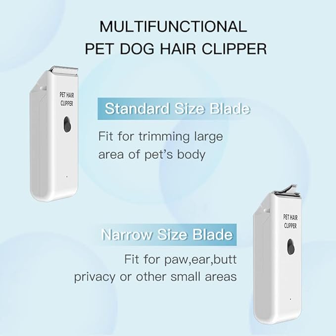 Feet Hair Trimmer, Dog Clippers,Quiet Washable USB Rechargeable Cordless Dog Grooming Kit,Electric Pets Hair Trimmers Shaver Shears for Dogs and Cats White-PurrikoPets