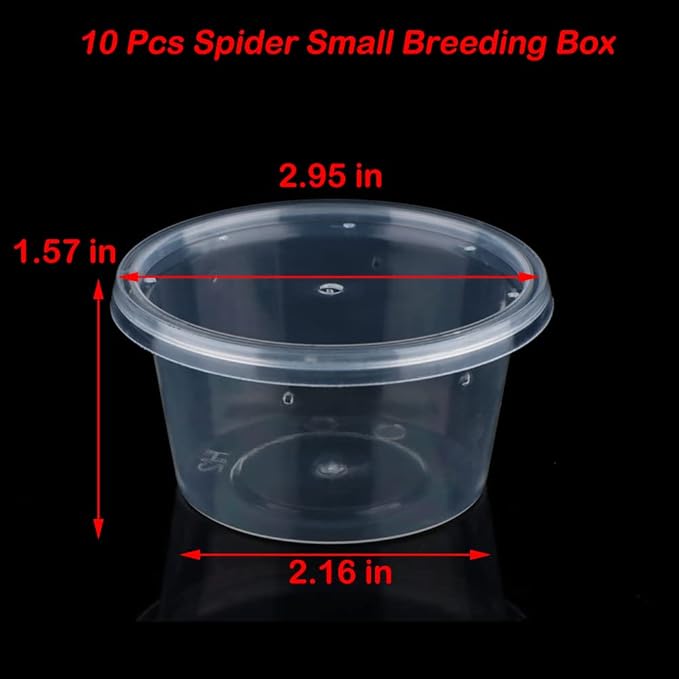 10 Pcs Spider Terrariums Breeding Box Small Round Hatching Container Acrylic Feeding Box for Spider Scorpion Centipede Insect-PurrikoPets