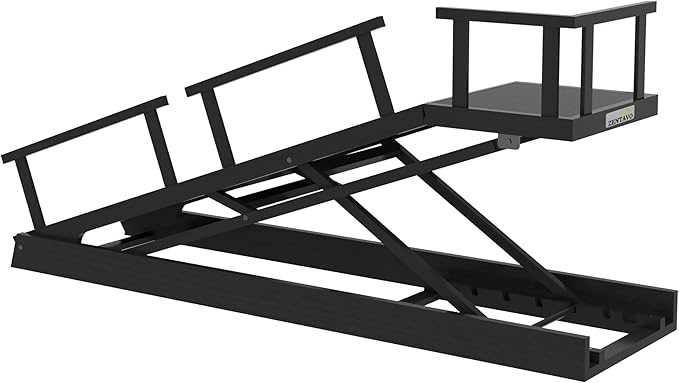 6 Level Height Adjustable Dog Ramp for Bed, Couch 65" Foldable Pet Ramp with Non-Slip Mat,DIY Glow Strips & Rest Platform Heavy Duty Dog Stairs for Large Dogs up to 200Lbs ,Black-PurrikoPets