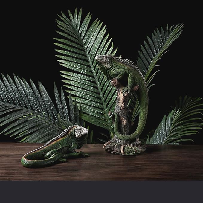 14 Inch Lizard Statue Resin Sculpture Decor Figurines for Home Decor Accents, Living Room Bedroom Office Decoration - Animal Sculptures Collection for Lizard Lovers-PurrikoPets
