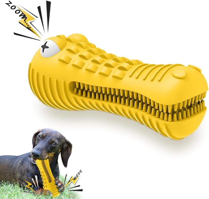 Dog Toys for Aggressive Chewers Large Medium Breed, Indestructible Dog Toothbrush Chew Toys, Squeaky Interactive Tough Extremely Durable, Dogs Toys to Keep Them Busy-PurrikoPets