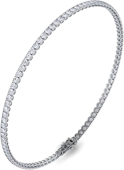 0.50-15 Carat Lab Grown Classic Diamond Tennis Bracelet 4 Prong Setting Luxury Collection (F-G Color, SI Clarity) Length- 7 Inch