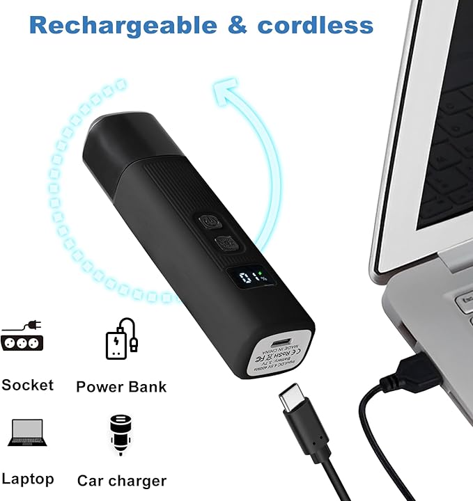 Dog Nail Grinder - 2 Speed Super Quiet and Low Vibration Electric Pet Nail Grinder - Rechargeable Dog Nail Trimmers for Small Dogs- Cat Nail Claw Clippers with 2 Level LED Lighting(Black)-PurrikoPets