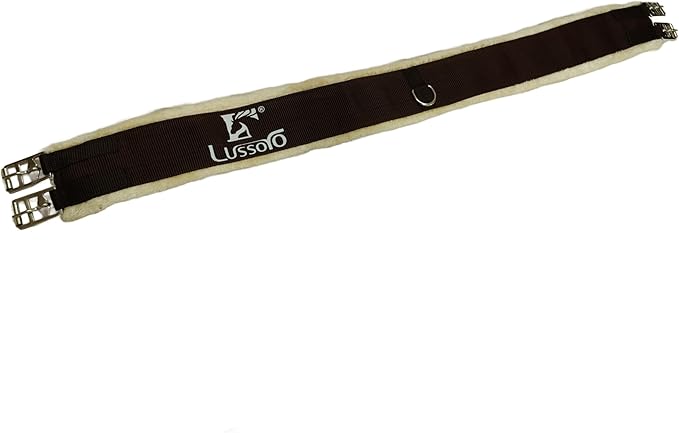 English Girth for Horse English Girth with Fleece Lightweight Horse Girth for English Saddle Size 42 (Brown)-PurrikoPets