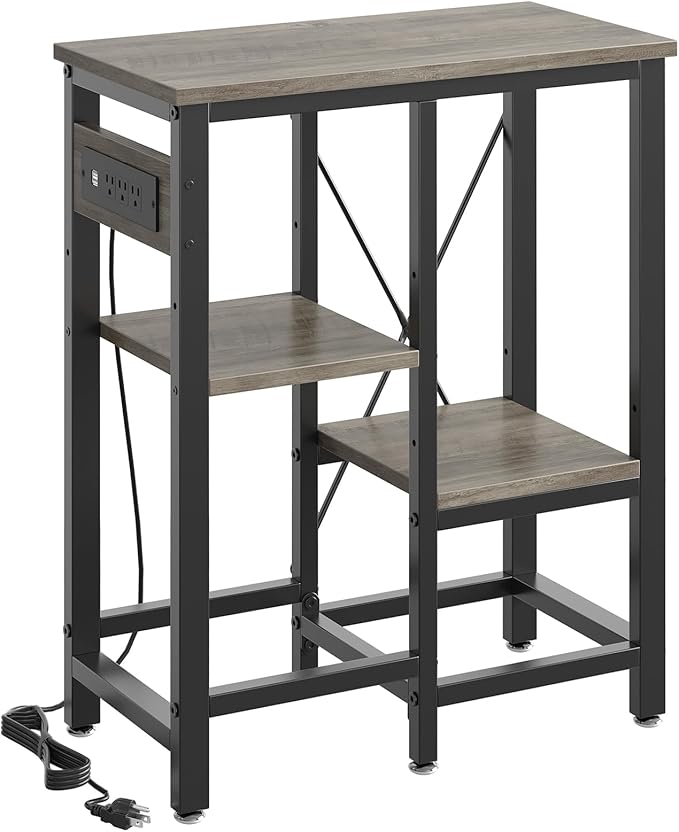 10 Gallon Fish Tank Stand with Power Outlets, 20 x10 Metal Aquarium Stand with 3-Tiers Adjustable Storage Shelves, 6-Legs Reptile Terrarium Stand, 264 LBs-PurrikoPets