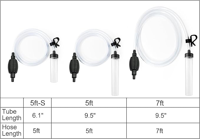 5ft Aquarium Siphon Vacuum Cleaner for Fish Tank Cleaning Gravel & Sand-PurrikoPets