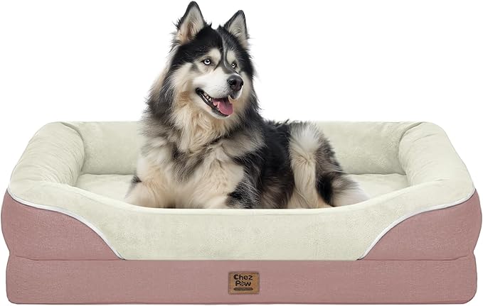 Orthopedic Washable Large Dog Bed - Dog Beds Large Sized Dogs with Removable Cover Waterproof Orthopedic Pet Bed XL Dogs Beds with Bolster-PurrikoPets