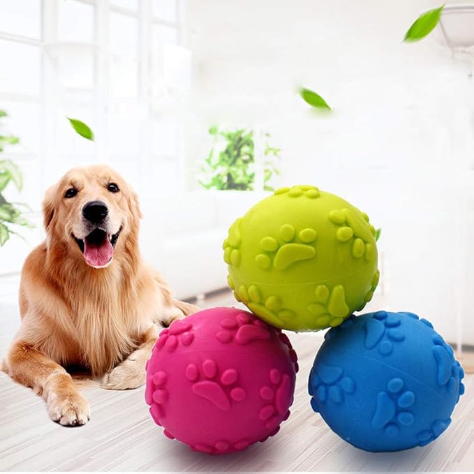 Dog Toys ,Dog Balls for Small Medium Large Dogs Squeaky Toy Balls 3 Pcs-PurrikoPets