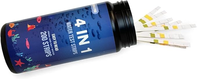 200 Aquarium Water Test Strips - For Fish Tank or Pond - Best Budget Aquarium Water Test On Amazon! - High Accuracy - Tests for Nitrate, Nitrite, PH, and Water Hardness - Veteran Owned Company!-PurrikoPets