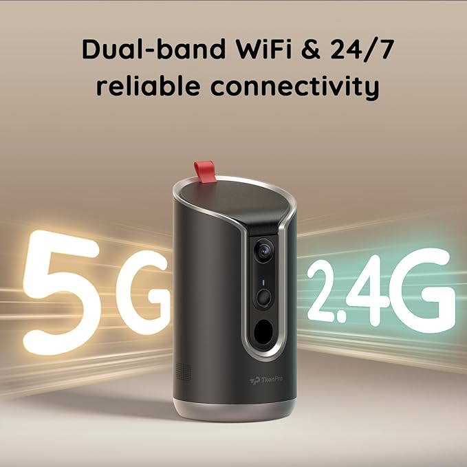 2K Pet Camera Treat Dispenser, AI Photo Album, Dog Camera with 360° Auto Tracking & 5G/2.4G WiFi, 2-Way Talk, Remote Treat Tossing, Motion Alerts for Cats Indoor-PurrikoPets