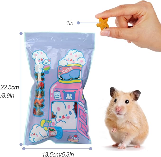 Rabbit Treats, Healthy Bunny Treats Natural Mini Star Shaped Snacks Treats for Pet Rabbits and Small Animals Molar Toys Guinea Pig Hamster Chinchilla Gerbil-PurrikoPets
