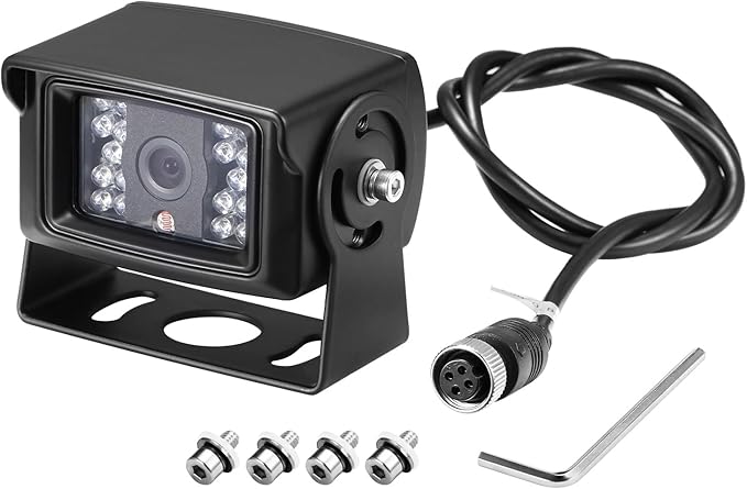 7" 1080P AHD Wired Reverse Rear View Backup Camera System, Waterproof Rearview Reverse Camera 130 Degree Wide Angle Night Vision 4 PIN Cam System for Tractor/Truck/Excavator/Caravan/Skid Steer/RV-PurrikoPets