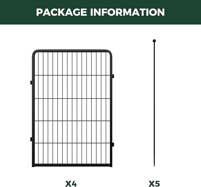 FXW Rollick Unleashed Dog Playpen for Indoor, Yard, RV Camping, 40 inch 4 Panels for Medium and Large Dogs, Black│Patented-PurrikoPets