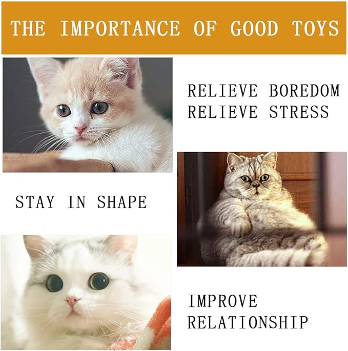 24 PCS Cat Worm Toy Refills Cat Wand Toy Replacement Interactive Wand Accessories Feather Worm Teaser Refills Attachment-PurrikoPets