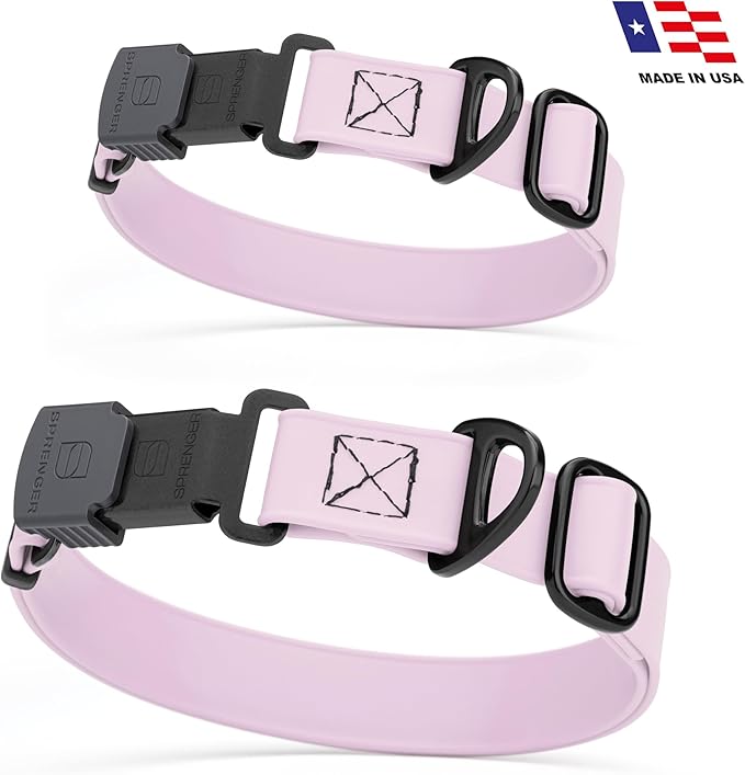 Dogline Biothane Waterproof Dog Collar with Herm Sprenger Stainless Steel Quick Release Buckle – Heavy Duty Tactical Durable Collar for Dogs – Comfortable and Safe Pet Collar, W 3/4" L 12-19", Pastel-PurrikoPets