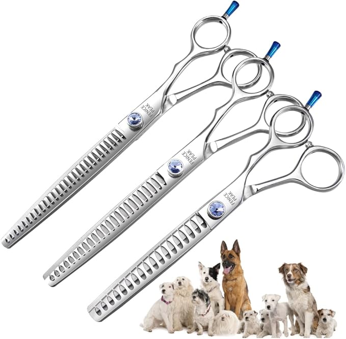Fenice Professional 7/7.5/8 Pet Grooming Scissors Thinning Cutting Shears for Dog s/Cats Thinning Rate:70-80% (7.0 inch)-PurrikoPets
