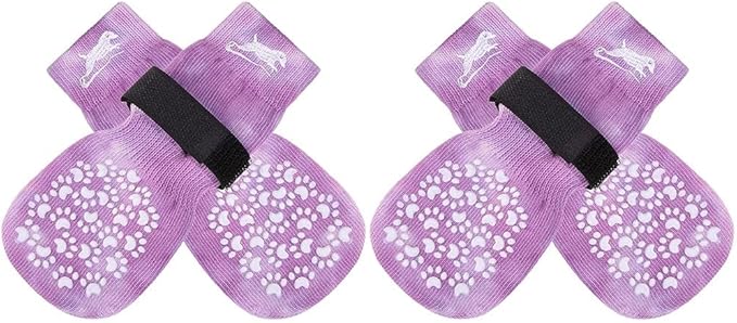 EXPAWLORER Anti Slip Dog Socks to Prevent Licking Paws, Dog Shoes for Hot Pavement, Dog Booties for Small Medium Large Senior Dogs, Traction Control Boots & Paw Protectors for Hardwood Floors-PurrikoPets