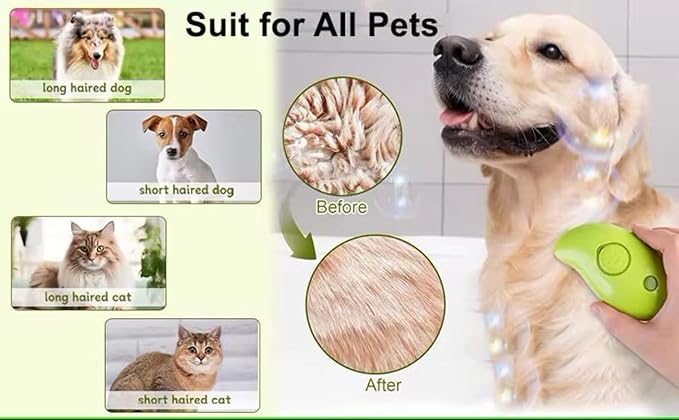 2024 Multifunctional Pet Grooming Brush - 3-in-1 Detangling and Massage Comb for Removing Loose Hair from Cats and Dogs-PurrikoPets