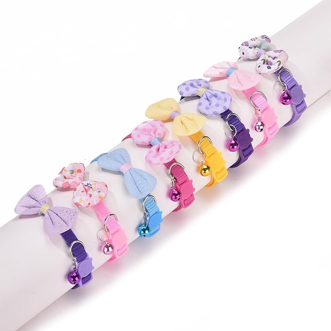 16 PCS Cute Cat Collars Breakaway with Bell for Boy Cats and Girl Cats Gifts (#5-Multicolor Plaid)-PurrikoPets