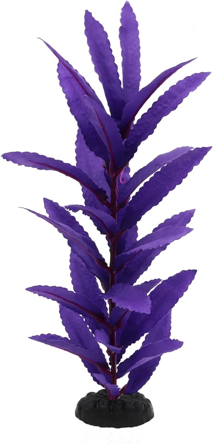 2-Pack 12 Inch Aquarium Silk Aquarium Plants, Artificial Plastic Plant for Small Tank, Goldfish, Fish Hides (Purple, 12 Inch)-PurrikoPets