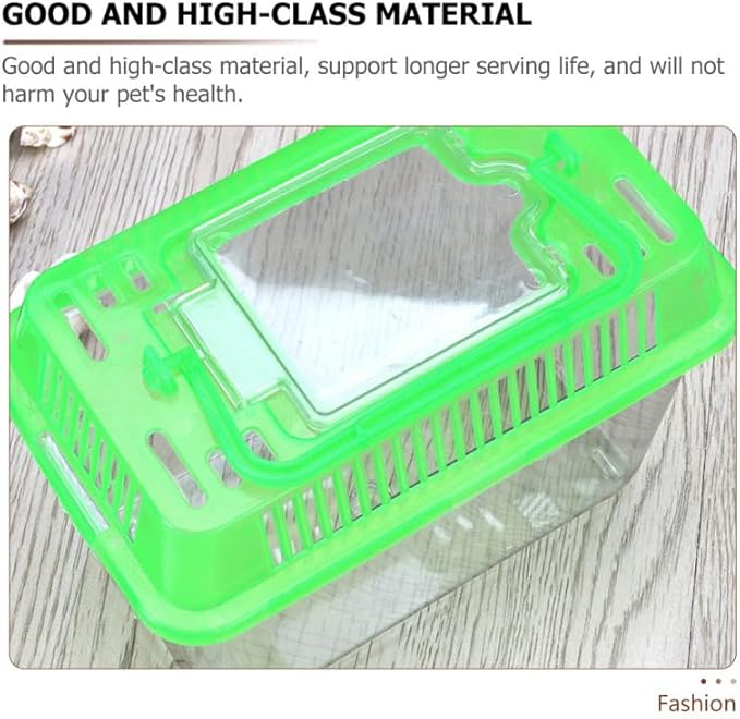 5pcs Small Fish Carrier with Breathable Lids, Portable Betta Fish Tank, Clear Breeding Boxes for Lizard, Turtle, Tarantula(Assorted Color)-PurrikoPets