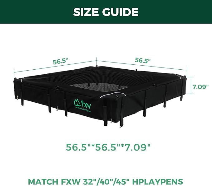 FXW Homeplus Unleashed Indoor Dog Playpen - Stress-Free and Safe Play, Heavy Duty 32 Inch 8 Wire Panels with Playpen Cover for Small and Medium Dogs, Black│Patented-PurrikoPets