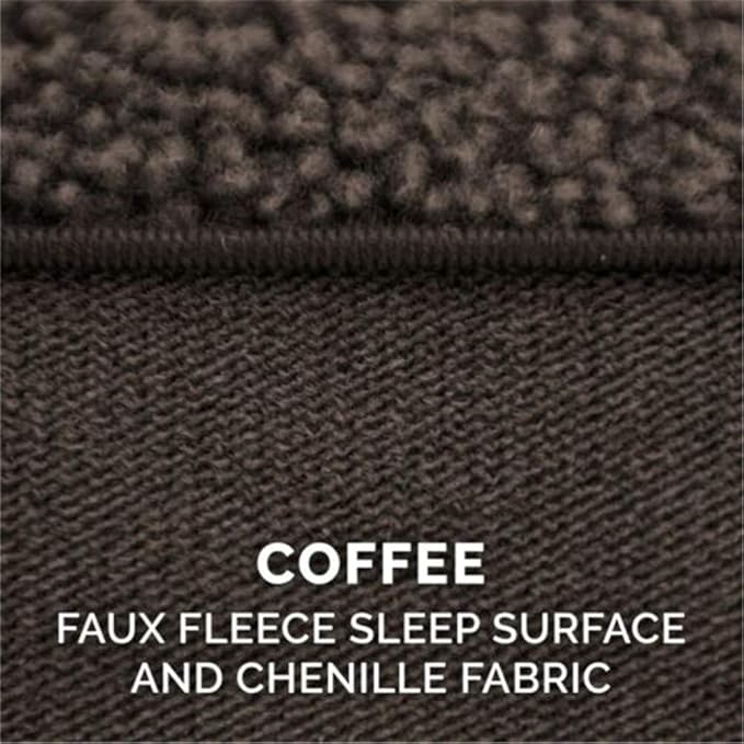 Furhaven Orthopedic Dog Bed for Large Dogs w/ Removable Bolsters & Washable Cover, For Dogs Up to 95 lbs - Plush & Suede Sofa - Espresso, Jumbo/XL-PurrikoPets