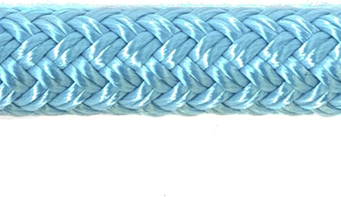 Double Braid Lead Rope with Eye Splice Loop, 12-14FT Lengths (Ice Blue, 14 ft.)-PurrikoPets
