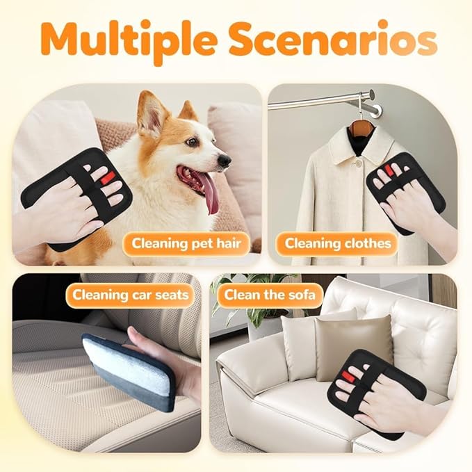 2 Upgraded Thickened Electrostatic Pet Hair Removal Gloves Brush,2025 New Reusable Cat Dog Hair Remover Grooming Gloves,Double Sided Washable Static Animal Fur Removal Tool for Couch,Carpet, Clothes-PurrikoPets