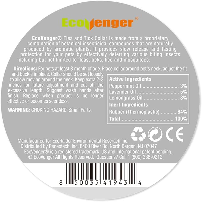 EcoVenger Flea & Tick Collar Repellent 2-Pack White, Fits Both Dogs & Cats, Built-in Pant-Based Formula Strong Repellency Slow Release, Lasting Deterrence and Protection, Pleasant Aroma, Waterproof-PurrikoPets