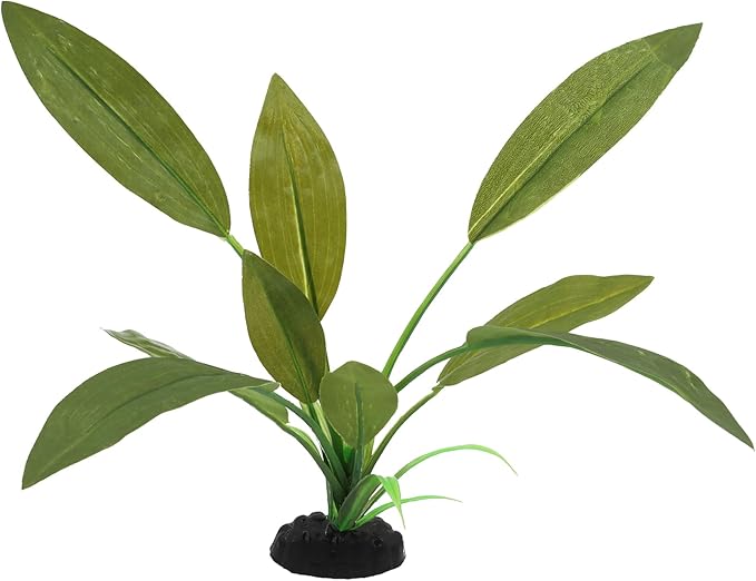 2-Pack 12 Inch Aquarium Silk Aquarium Plants, Artificial Plastic Plant for Small Tank, Goldfish, Fish Hides (Green C, 12 Inch)-PurrikoPets