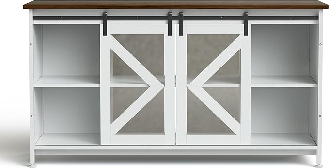 55-75 Gallon Aquarium Stand Heavy Duty Steel Frame, Fish Tank Cabinet with Accessories Storage for Reptile Terrarium & Turtle Tank - 1000lbs Capacity (White)-PurrikoPets