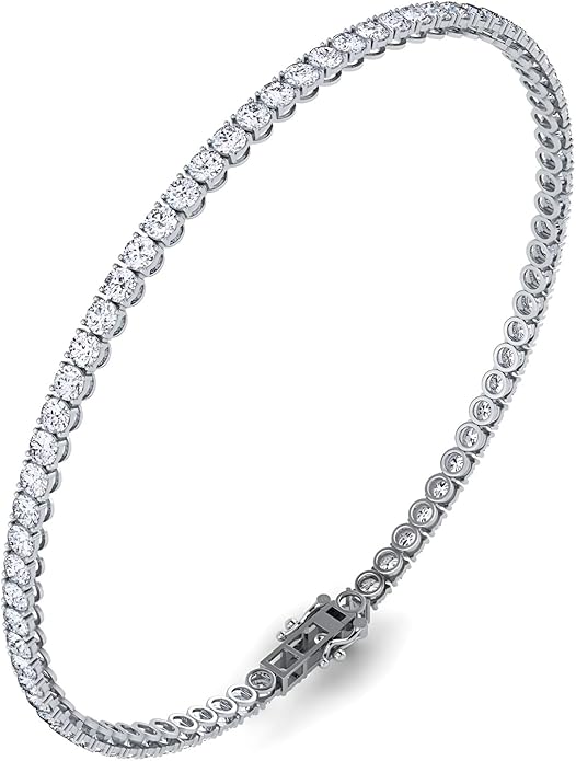 0.50-15 Carat Lab Grown Classic Diamond Tennis Bracelet 4 Prong Setting Luxury Collection (F-G Color, SI Clarity) Length- 7 Inch