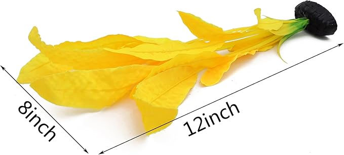 ALEGI Silk Aquarium Plants, 12 inch Artificial Silk Plants Decorations for Fish Tank,Aquarium Décor Plastic Plants (Yellow, 2 Pack)-PurrikoPets