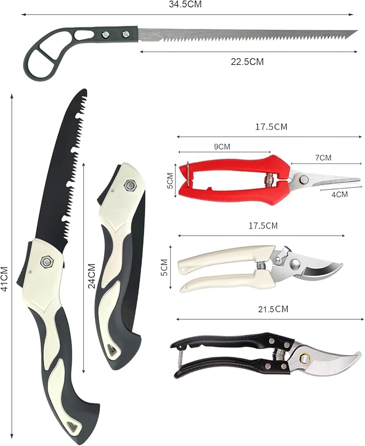 5 Piece Gardening Scissors Folding Saw Pruner Set with Pruner Saw Hand Garden Clippers Set-PurrikoPets