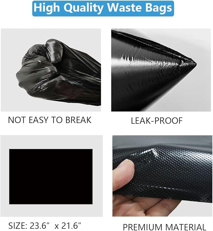 Dog Poop Trash Can for Outdoors with Extra Large Pooper Scooper & 50 Waste Bags - 20L/5 Gallon Large Dog Poop Trash Can Outside with Lid and Removable Inner Bucket Waterproof Odor Control for Backyard-PurrikoPets