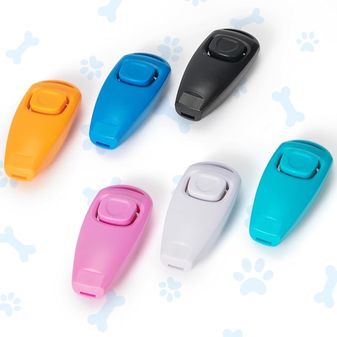 2-in-1 Dog Training Clicker Whistle for Training and Recall, Pet Training Accessories for Puppy, Cats, Horses & Small Animals - 2 Pack with Lanyard, Reward and Train Your Pets Efficiently-PurrikoPets