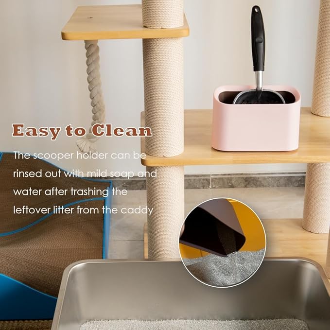 Full Metal Cat Litter Scoop with Holder – Heavy Duty Litter Scooper & Speed Sifter – Aluminum Cat Poop Scooper Captures All Clumps – Washable Stand for Easy Cleaning-PurrikoPets