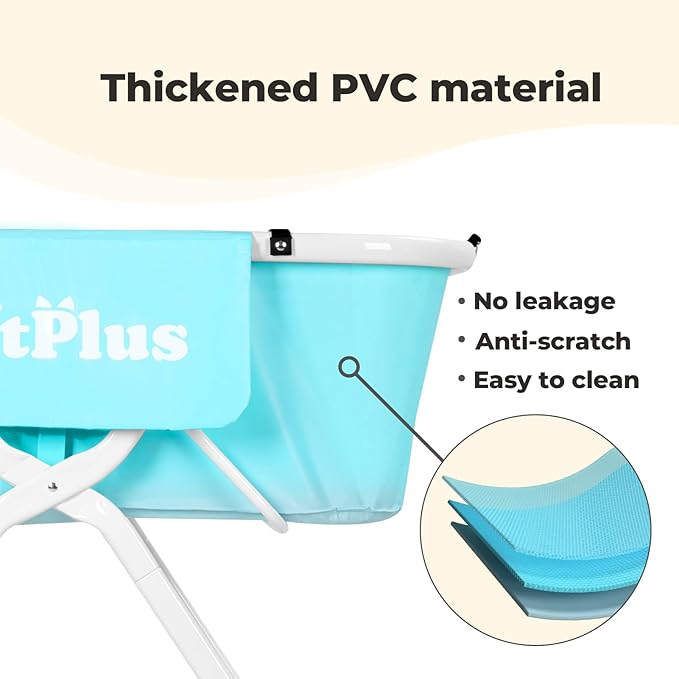 Elevated Portable Dog Bathtub, 5 Height Adjustable Dog Washing Station for Pet Shower and Grooming Foldable Bathing Tub with Storage & Anti-Slip Design for Small Large Dogs Cats-PurrikoPets