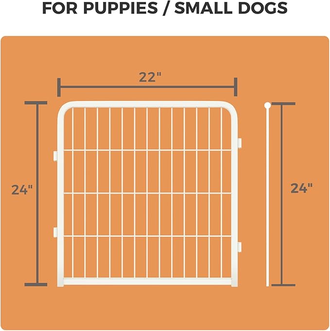 FXW Homeplus Unleashed Indoor Dog Playpen - Stress-Free and Safe Play, Heavy Duty 24 Inch 2 Wire Panels Dog Pen for Puppy and Small Dogs, White│Patented-PurrikoPets