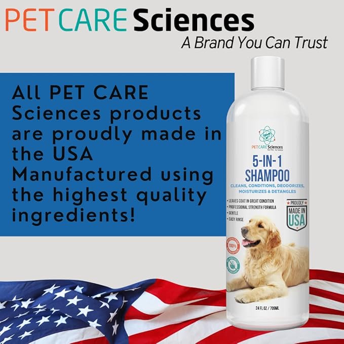 Gallon Bottle 5 in 1 Dog Shampoo for Itchy Skin - Sensitive Skin Dog Shampoo for Smelly Dogs - Dog Shampoos & Conditioners - Made in The USA-PurrikoPets