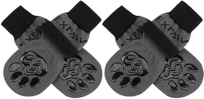 EXPAWLORER Anti Slip Dog Socks to Prevent Licking Paws, Dog Shoes for Hot Pavement, Dog Booties for Small Medium Large Senior Dogs, Traction Control Boots & Paw Protectors for Hardwood Floors-PurrikoPets