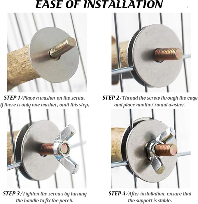6Pcs Natural Wooden Bird Perch Grape Stick Claw Grinding Fork Bird Perching Branch Claw Grinding Stick Parrot Standing Platform Parrot Cage Chewing Accessories for Parrots Lovebirds Parakeets-PurrikoPets