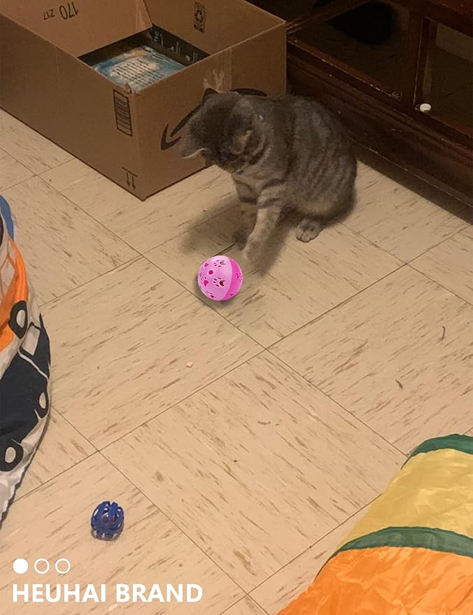 10-Pack Cat Toy Balls for Kittens and Adult Cats, Furry Fun (1.5'' - 2.1'', Cat Toys Value Pack)-PurrikoPets