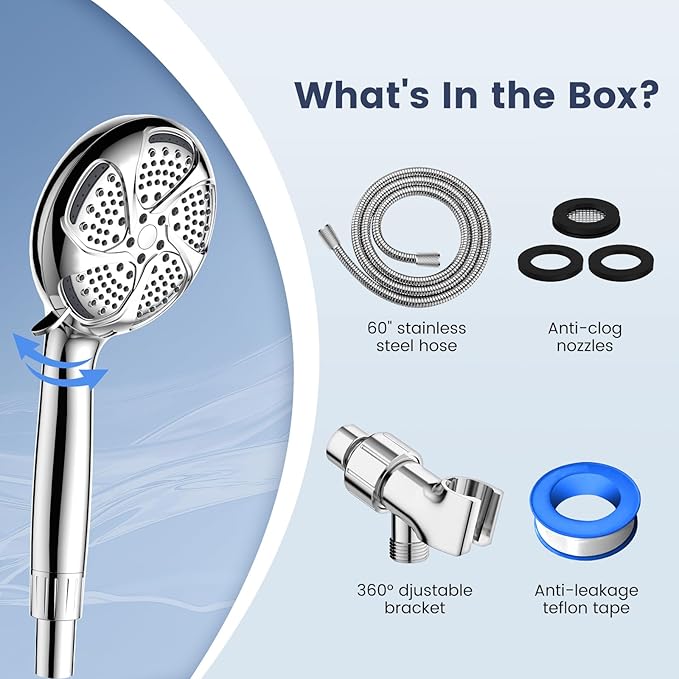 FEELSO Filtered Shower Head with Handheld, High Pressure 7 Spray Showerhead with Filters for Hard Water - Remove Chlorine, Reduce Dry Itchy Skin, Anti-clog Nozzles, Power Wash to Clean Tub, Tile & Pet-PurrikoPets